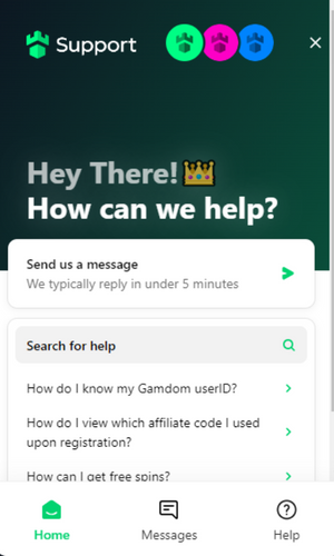 gamdom live chat and support